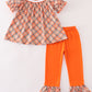 Orange turkey embroidery girl set