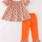 Orange turkey embroidery girl set