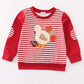 Maroon stripe thanksgiving turkey french knot boy top