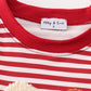 Maroon stripe thanksgiving turkey french knot boy top