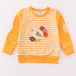 Yellow stripe thanksgiving turkey french knot boy top