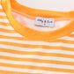 Yellow stripe thanksgiving turkey french knot boy top