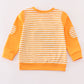 Yellow stripe thanksgiving turkey french knot boy top