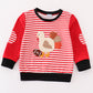 Red stripe thanksgiving turkey french knot boy top