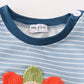 Blue stripe turkey french knot boy top