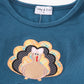 Navy thanksgiving turkey applique ruffle dress