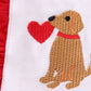 Red valentine puppy embroidery dress