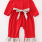 Maroon cotton french knot girl romper