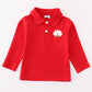 Maroon cotton french knot boy shirt