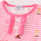 Pink stripe barbie print girl ruffle set