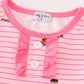 Pink stripe barbie print ruffle dress