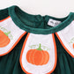 Forest velvet pumpkin embroidery girl dress