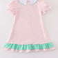 Pink stripe turkey applique girl dress