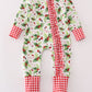 Christmas holly print girl romper