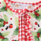 Christmas holly print girl romper