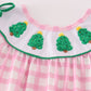 Pink christmas tree french knot dress