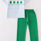 Green christmas tree french knot boy set