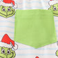 Green stripe christmas grinch unisex pajamas set