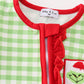 Green christmas grinch ruffle french knot girl romper