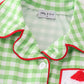 Green christmas grinch french knot ruffle pajamas set