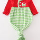 Red christmas grinch french knot baby gown