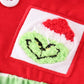 Red christmas grinch french knot baby gown