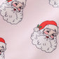 Pink christmas santa claus print girl pajamas set