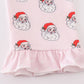 Pink christmas santa claus print girl pajamas set