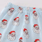 Blue christmas santa claus unisex pajamas set