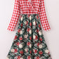 Red floral gingham mom&me dress