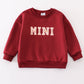 Maroon MAMA&MINI applique fleece mom&me sweatshirt