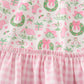 Pink watercolor christmas print girl gown