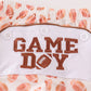 Brown football game day embroidery boy set