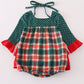 Forest merry christmas plaid girl bubble