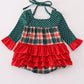 Forest merry christmas plaid girl bubble