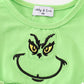 Green grinch embroidery girl bubble