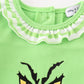 Green grinch embroidery girl romper