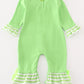 Green grinch embroidery girl romper