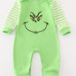 Green grinch embroidery boy romper