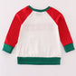 Red merry christmas french knot boy top