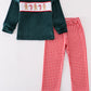 Forest gingerbread velvet embroidery boy pants set