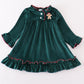 Forest gingerbread velvet embroidery girl gown