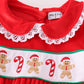 Red velvet christmas gingerbread embroidery girl set