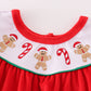 Red velvet christmas gingerbread embroidery girl bishop dress