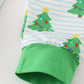 Green christmas tree print zip romper