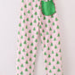 Green christmas tree print ruffle mom pajamas pants