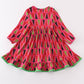 Red christmas tree ruffle dress