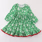 Green christmas tree ruffle dress