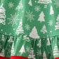 Green christmas tree ruffle dress