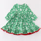 Green christmas tree ruffle dress